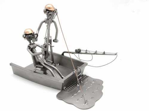 WĘDKARZ MORSKI - 2 OSOBY- FIGURKA Z METALU