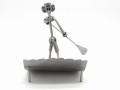 FIGURKA Z METALU - SURFER WIOSŁO -PADDLEBOARD - zdjęcie 7