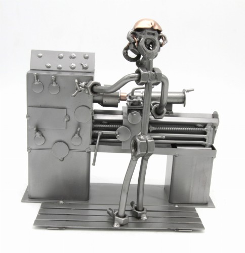 FIGURKA Z METALU - TOKARZ - TOKARKA