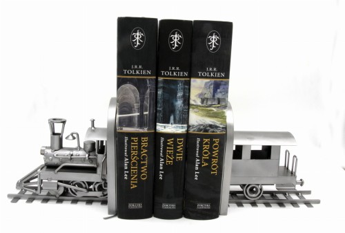 FIGURKA Z METALU - LOKOMOTYWA ( PODPORA KSIĄŻEK) - POCIĄG