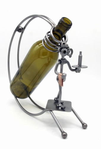 STOJAK NA WINO METALOWY - FIGURKA KELNER