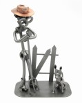 FIGURKA Z METALU - ROLNIK Z PSEM