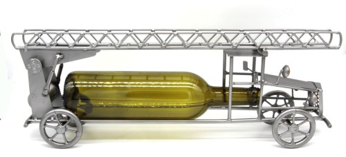 STOJAK NA WINO METALOWY - FIGURKA STRAŻ POŻARNA