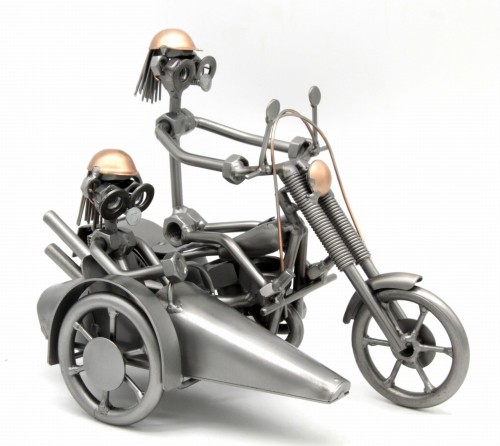 FIGURKA Z METALU - MOTOR CHOPPER Z WÓZKIEM BOCZNYM