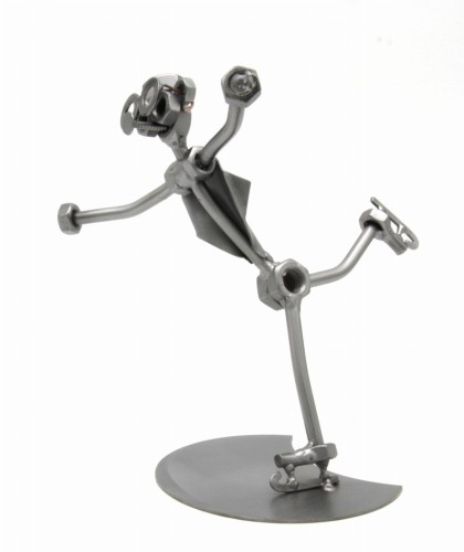 FIGURKA Z METALU  - ŁYŻWIARZ