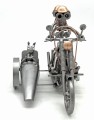 FIGURKA Z METALU - MOTOR CHOPPER 2 OSOBY Z WÓZKIEM BOCZNYM I PSEM - zdjęcie 3