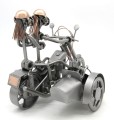 FIGURKA Z METALU - MOTOR CHOPPER 2 OSOBY Z WÓZKIEM BOCZNYM I PSEM - zdjęcie 4