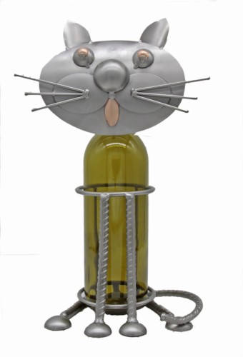 STOJAK NA WINO METALOWY - FIGURKA KOT