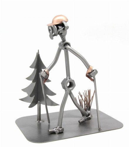 FIGURKA Z METALU - NORDIC WALKING Z CHOINKĄ