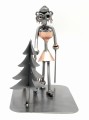 FIGURKA Z METALU - NORDIC WALKING Z CHOINKĄ - KOBIETA - zdjęcie 5