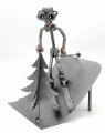 FIGURKA Z METALU - NARCIARZ Z CHOINKĄ - zdjęcie 2