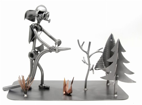 FIGURKA Z METALU - STRAŻAK LAS